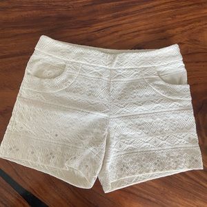 Anthropologie Elevenses Ivory Shorts